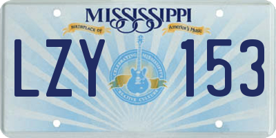 MS license plate LZY153