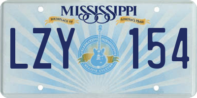 MS license plate LZY154