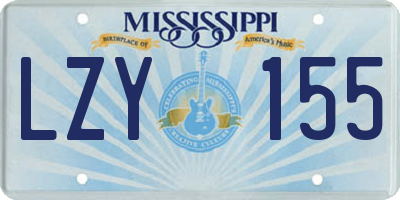 MS license plate LZY155
