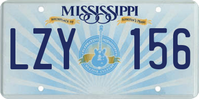 MS license plate LZY156
