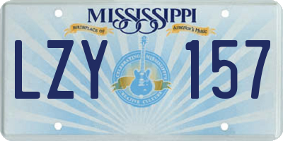MS license plate LZY157