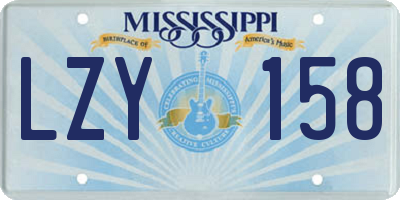 MS license plate LZY158