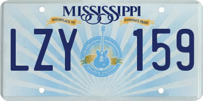 MS license plate LZY159