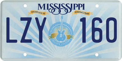 MS license plate LZY160