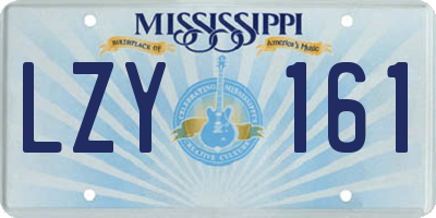 MS license plate LZY161