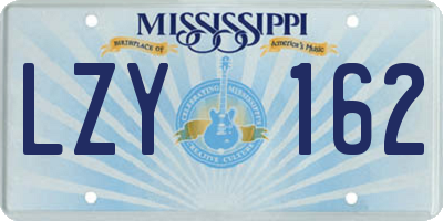 MS license plate LZY162
