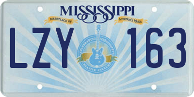 MS license plate LZY163