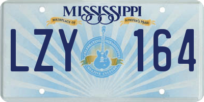 MS license plate LZY164