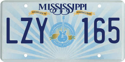 MS license plate LZY165