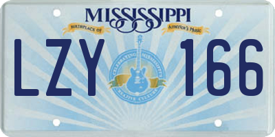 MS license plate LZY166