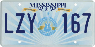 MS license plate LZY167