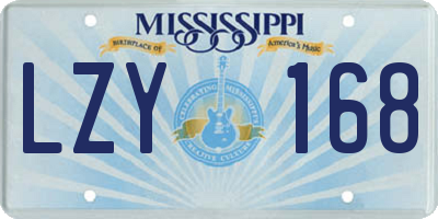 MS license plate LZY168