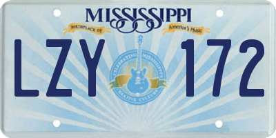 MS license plate LZY172