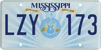 MS license plate LZY173