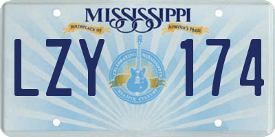 MS license plate LZY174