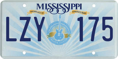 MS license plate LZY175