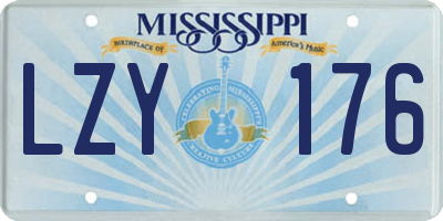 MS license plate LZY176