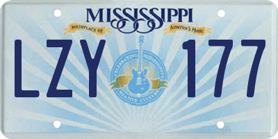 MS license plate LZY177