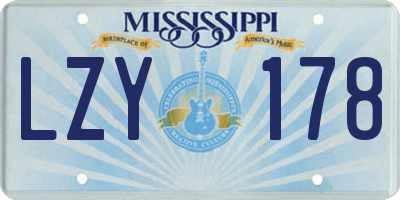 MS license plate LZY178