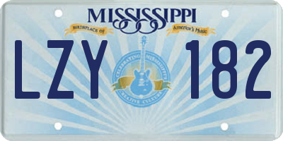 MS license plate LZY182
