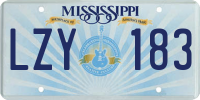 MS license plate LZY183