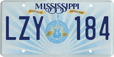 MS license plate LZY184