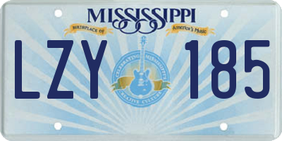 MS license plate LZY185