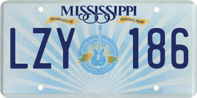 MS license plate LZY186