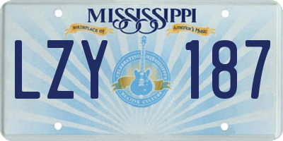 MS license plate LZY187