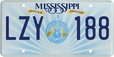 MS license plate LZY188