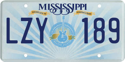 MS license plate LZY189