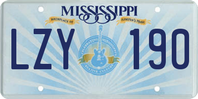 MS license plate LZY190