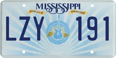 MS license plate LZY191