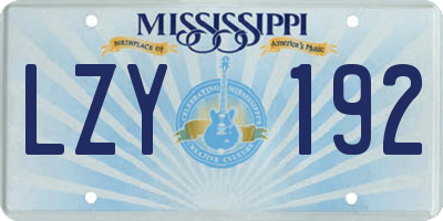 MS license plate LZY192