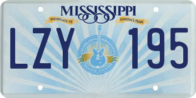 MS license plate LZY195