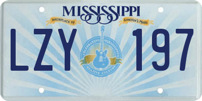 MS license plate LZY197