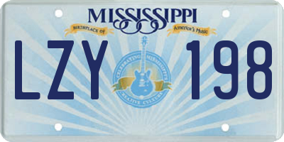 MS license plate LZY198