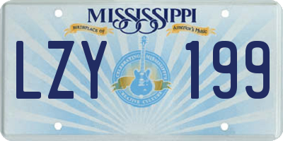 MS license plate LZY199