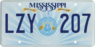 MS license plate LZY207