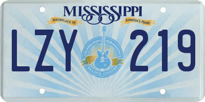 MS license plate LZY219