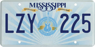 MS license plate LZY225