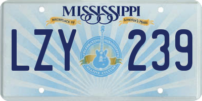 MS license plate LZY239