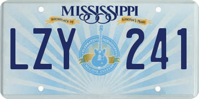 MS license plate LZY241