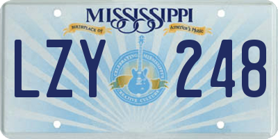 MS license plate LZY248