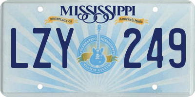 MS license plate LZY249
