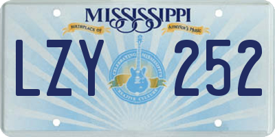 MS license plate LZY252