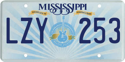 MS license plate LZY253