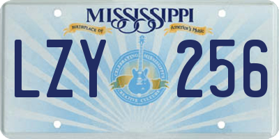 MS license plate LZY256