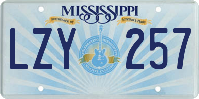 MS license plate LZY257