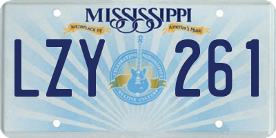 MS license plate LZY261